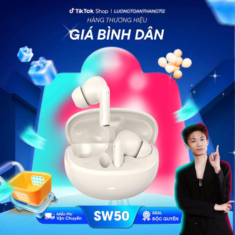   Smartcom x Luongtoanthang712  Tai nghe Bluetooth v5.4 SW50  Thời trang - Nhỏ gọn - Cá tính  - Nghe nhạc tuyệt vời - Nhét Tai earphone Không Dây Wireless tai  nghe 