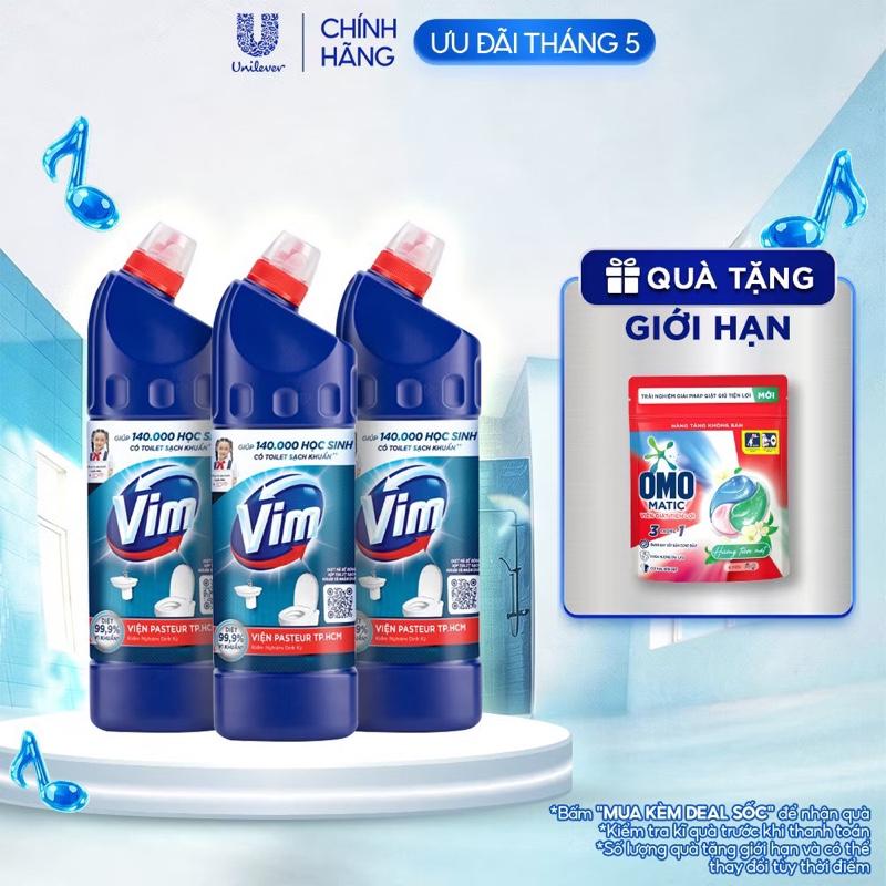 Combo 3 Nước Tẩy Bồn Cầu và Nhà Vệ Sinh Vim Diệt Khuẩn| Diệt 99,9% Vi Khuẩn ( Chai 500ml )