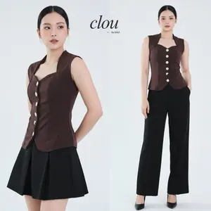 Shiela Top - Korean Top Atasan Formal Vest Wanita Atasan Fitted Classy