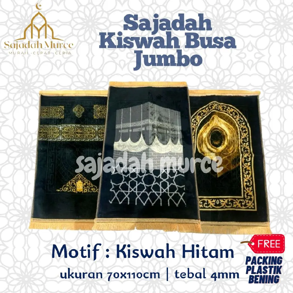 Sajadah Kiswah Busa Jumbo Turki 70x110cm Tebal dan Lembut
