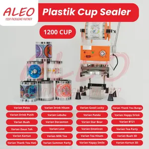 Cup Sealer Plastik Seal Lid Segel Gelas Tutup Minuman Press Isi 1200pcs Plastic Drink
