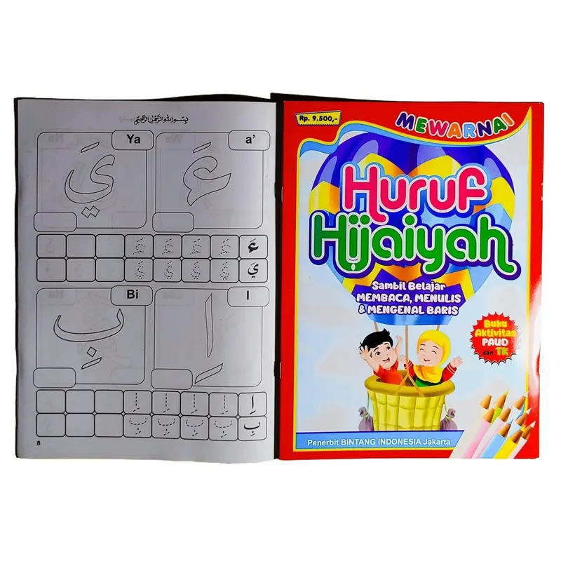 Buku Mewarnai dan Menulis Huruf Hijaiyah dan Angka Arab SANDRO 1