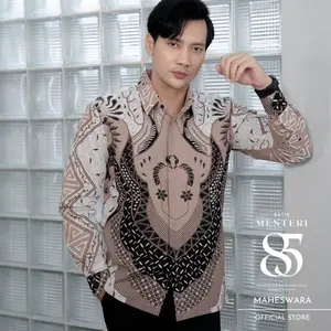 Batik Menteri 85 Motif Maheswara Batik Kerja Kondangan Kemeja Batik Slimfit Lapis Furing