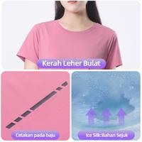 Gambar OWNGRACE Peregangan Nilon Kaos Sport Baju Lengan Pendek Wanita Olahraga Gym Yoga T-shirt Oversize Ice Silk Quick-drying Nyaman Tanpa Keringat - Black, M dari Owngrace Official Store Kota Bekasi 2 Tokopedia