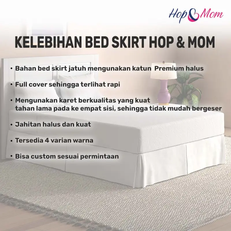 Rok Kasur Bed Skirt Hotel Bahan Katun - Hop & Mom 2