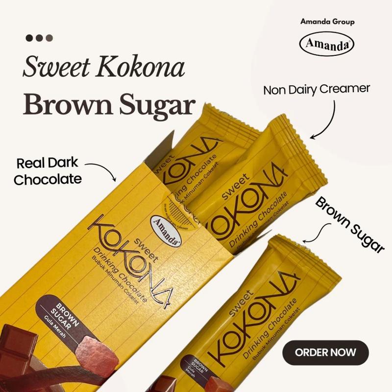 Sweet Kokona - Brown Sugar Bubuk Minuman Cokelat 4 sachet By Amanda, Chocolate Kereta drink Susu 2