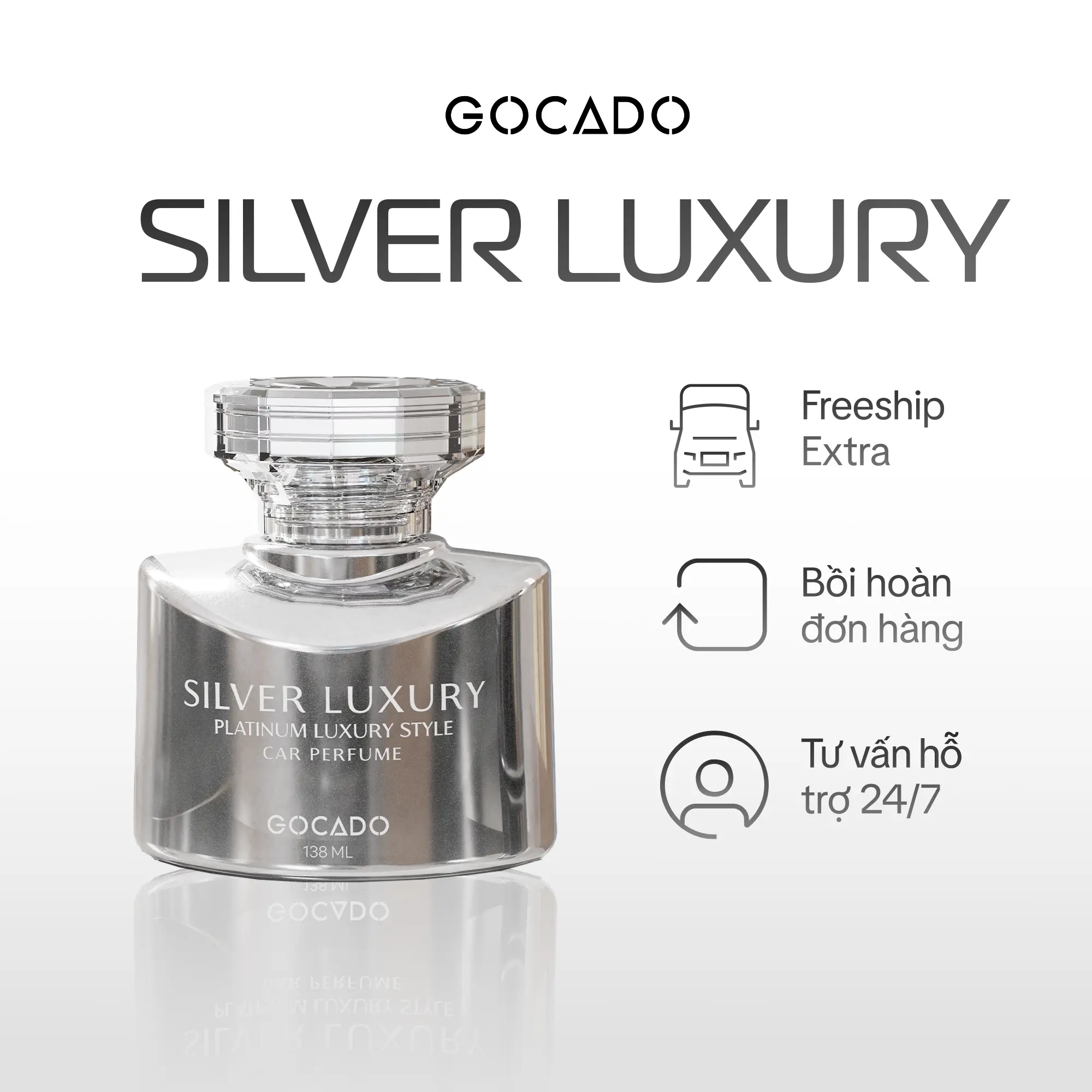 NƯỚC HOA Ô TÔ CAO CẤP SILVER LUXURY PLUS - GOCADO