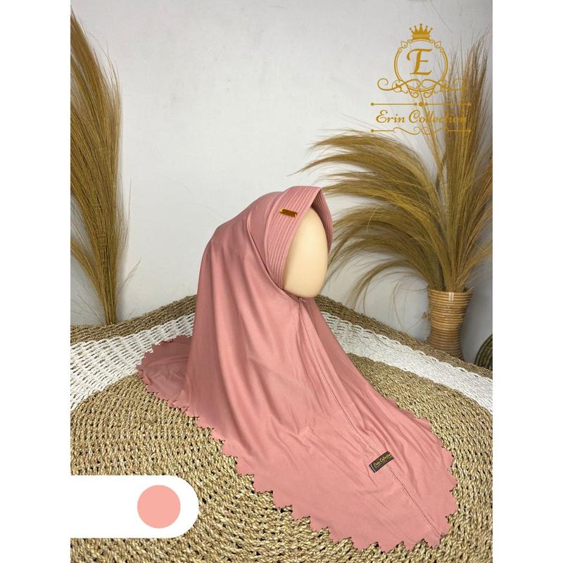 JILBAB INSTAN/ BERGO INSTAN LASER CUT ERIN_COLLECTION Muslim Kerudung Wanita Nyaman Panjang Santai Casual Variasi Sporty 4