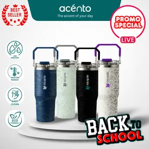 (GRATIS ONGKIR BEST DEAL LIVE) Acento Tumbler Stainless Steel 900ml Pattern Series Motif Timbul Bercorak