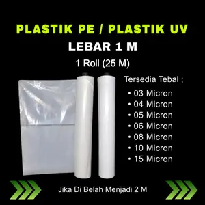 1 Roll (25 M) Plastik PE/Plastik UV/Plastik Yupi/Plastik Cor. Lebar 1 M. Tebal 3-15 Micron. Green Kantong Putih