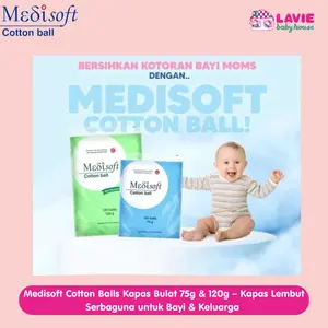 Medisoft Cotton Ball Kapas Bulat 75g & 120g – Kapas Lembut Serbaguna untuk Bayi & Keluarga - Lavie Baby House