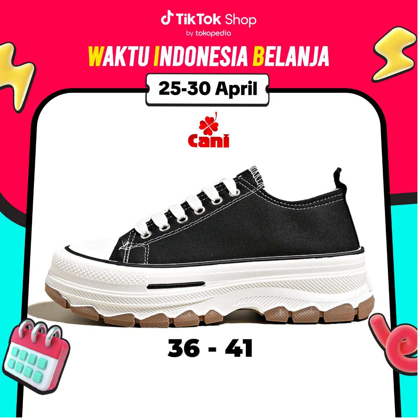 CANI Jimin Shoes Sepatu Canvas Wanita Platfrom Ankle Low Casual K9060