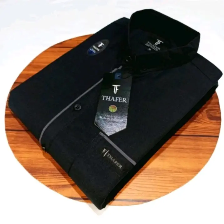Kemeja list pria lengan pendek Baju kantor casual Hem polos formal atasan cowok