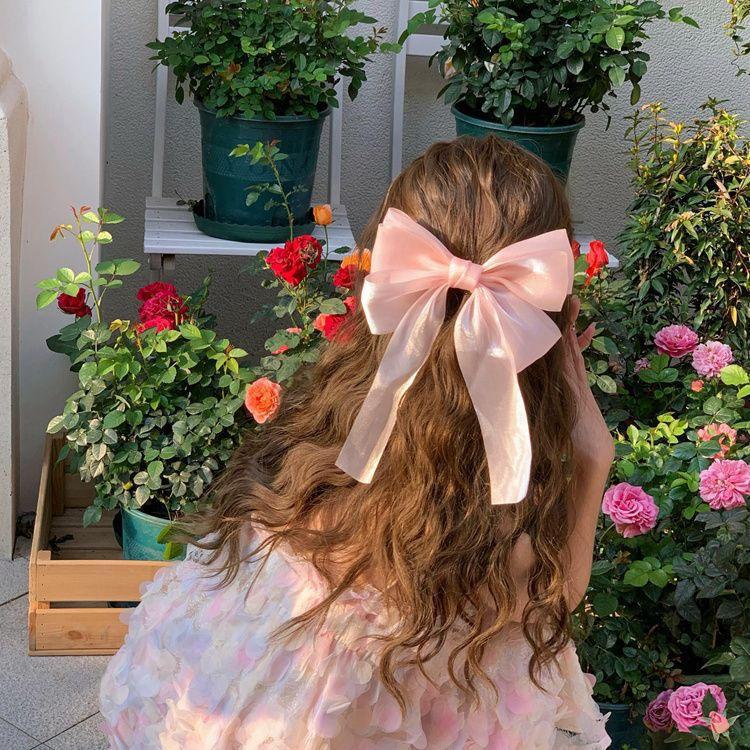 Kẹp Tóc Nơ Lưới, Thiết Kế Ngọt Ngào SS24, Kẹp Tóc Thìa Sau Đầu, Kẹp Lò Xo, Phụ Kiện Tóc Hoa Women Cua Voan