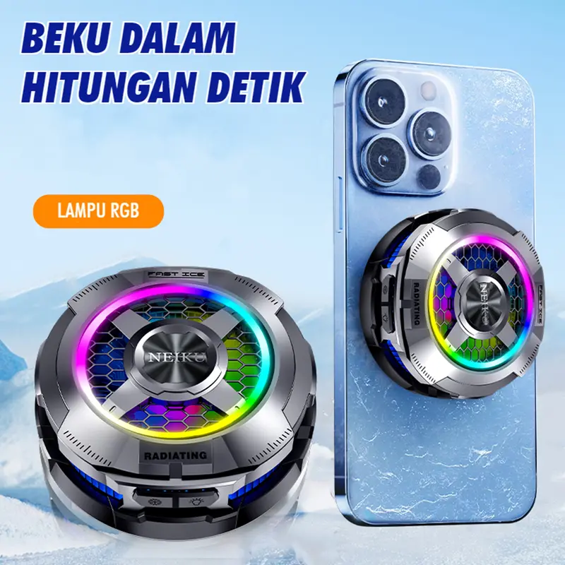 NEIKU NK01 Magnetic Funcooler RGB Fan Cooler Phone Cooler Radiator With Magnetic Sheet Kipas Led Angin 5