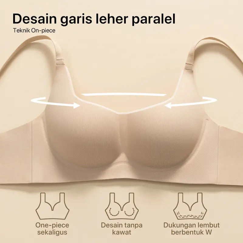 GRENEY-Gbras-(2pcs)Bra Cup Petak Push Up Bra Wanita Bh Comfortable Breathable Sport Tanpa Kawat Busa-89740/89990 2