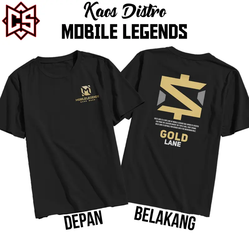 Kaos Baju Distro Game MLBB Mobile Legends Bang-Bang All Roles Lane Exp Jungler Mid Gold Roamer T-shirt 1