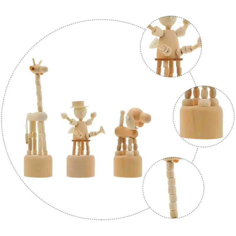 Boneka Kayu Menari Hiasan Meja Dekorasi Kamar Ornamen Lucu Mainan pendidikan 2
