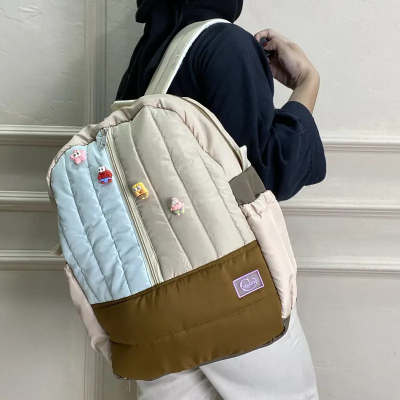 Tas Ransel Deizi Coqoutee Minimalis Warna Lembut Polyester Tahan Air - Selempang, Wanita 2