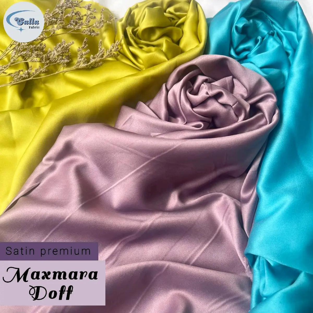 SETENGAH METER Kain Satin Maxmara Doff Premium ( HARGA PER 50cm KAIN )