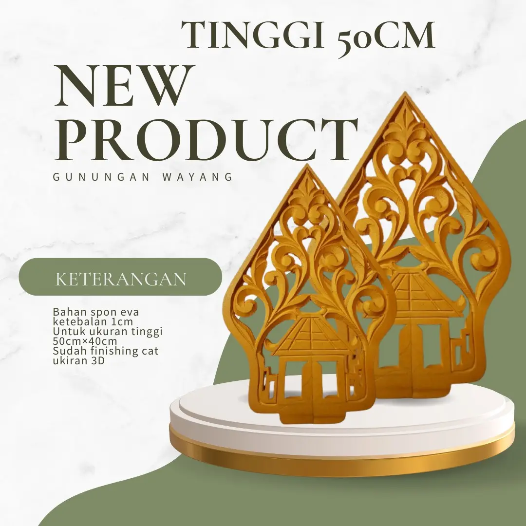 Gunungan wayang tinggi 50cm