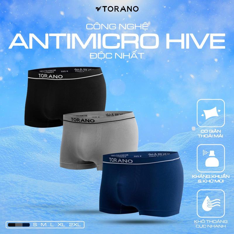 Quần lót nam TORANO trơn chất liệu thoáng mát co giãn tốt UP006 Boxer Sịp