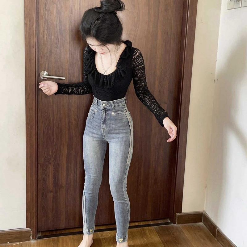 Quần Jeans ôm qc dài 92-94cm 1m50-1m62 chất jeans mềm có dãn tốt