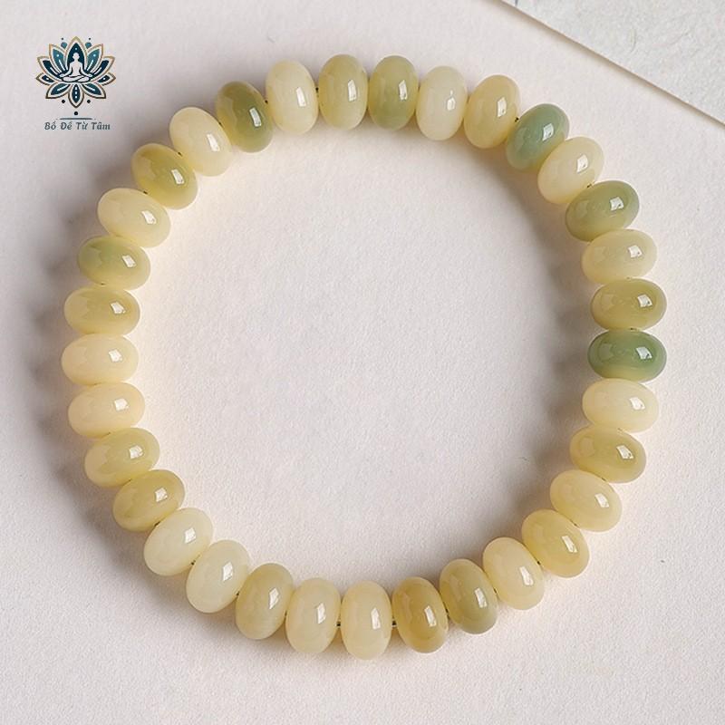  Vòng Tay Hạt Bồ Đề Tự Nhiên Phối Xanh Ngà – Chuỗi Hạt Oval Thanh Tịnh May Mắn | Bồ Đề Từ Tâm 