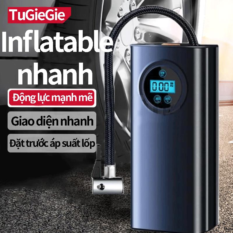  Máy bơm lốp mini cầm tay dùng pin sạc cao cấp TuGei đa chức năng thiết kế nhỏ gọn theo dõi áp suất lốp tự ngắt khi bơm đầy. Bơm lốp xe ô tô Bơm hơi xe ô tô Bơm hơi dùng pin Bơm hơi nén khí Bơm xe đạp Bơm xe máy Bơm xe điện Bơm bong bóng 