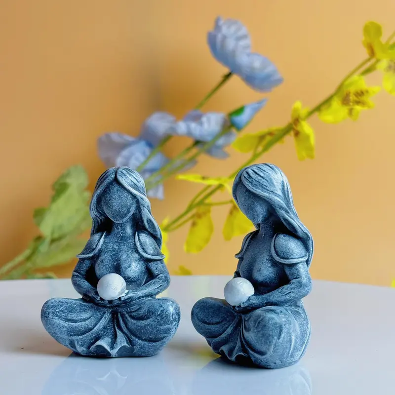 Moon Goddess Statue Decoration Craft, 1 Count Romantic Moon Goddess Ornament, Home Decor for Living Room Bedroom Office 3