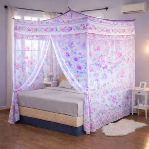 Kelambu tidur Kotak Motif Bunga / Kelambu Gantung ukuran 120 x 200 cm, 150 x 200 cm, 180 x 200 cm & 200 x 200 cm- Lipat Praktis, Aman Untuk Anak & Keluarga