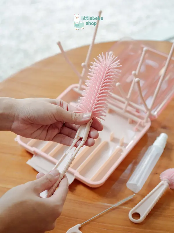 Littlebebeshop Hako Baby Drying Rack with Silicone brush I Rak pengering boto bayil travelling Botol 7