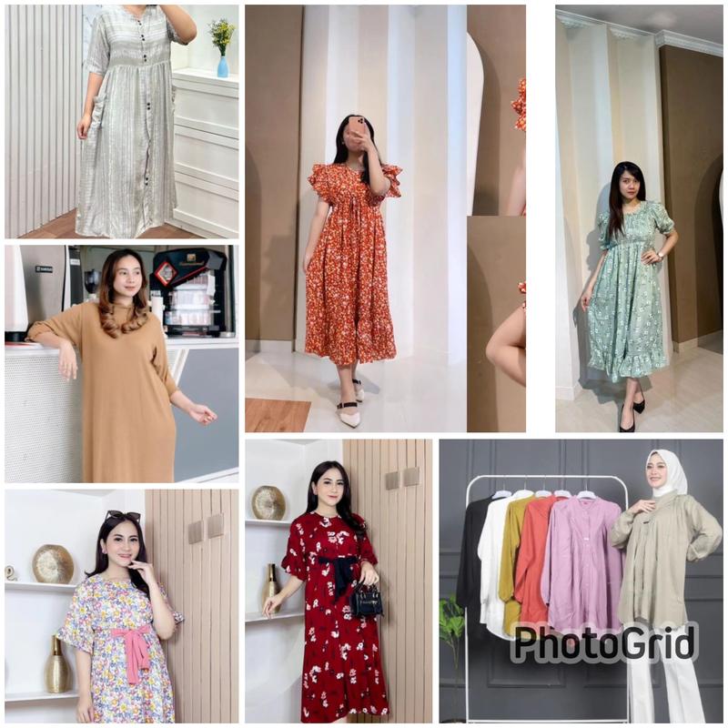 Paket 50K cuci gudang gamis dewasa atasan blouse dan gamis anak khusus live sale saja 1