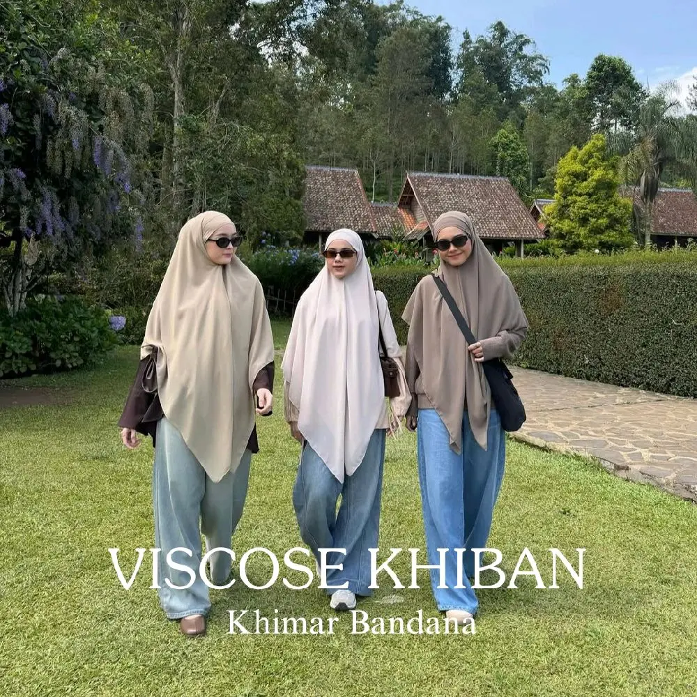 Viscose Khiban-Khimar Bandana French Square Bahan Viscose Premium Adem Nyaman Muslim Wanita