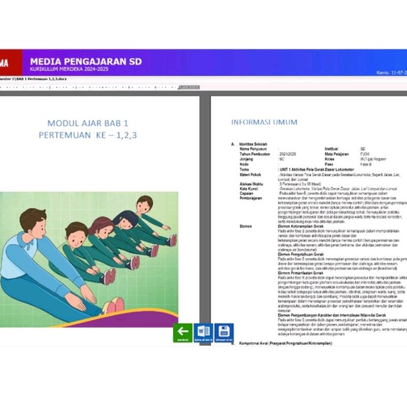 MODUL AJAR PJOK KURIKULUM MERDEKA KELAS 1 2 3 4 5 6 SD REVISI TERBARU CP 032/2024 BERDIFERENSIASI 5
