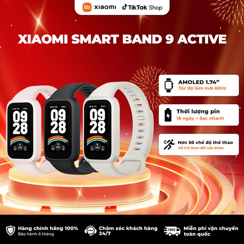 Vòng Đeo Tay Thông Minh Xiaomi Mi Band 9 Active - Phiên bản quốc tế có Tiếng Việt - BH 12 tháng