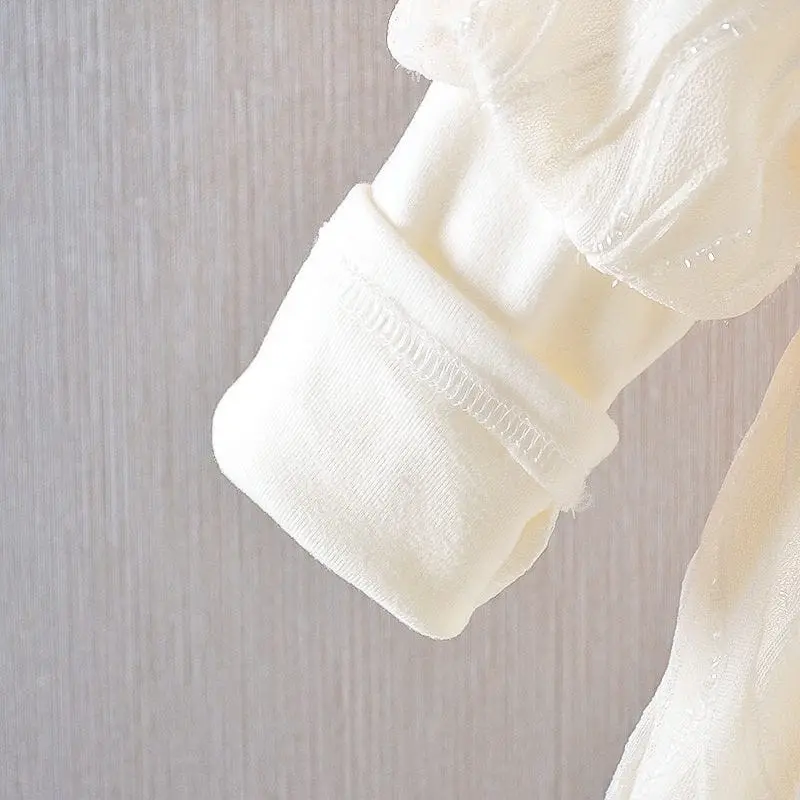 Gaun Pesta Anak Perempuan Elegant Tangan Panjang dengan Aksesoris Pita dan Glitter untuk Usia 1-5 Tahun - Fashion 8