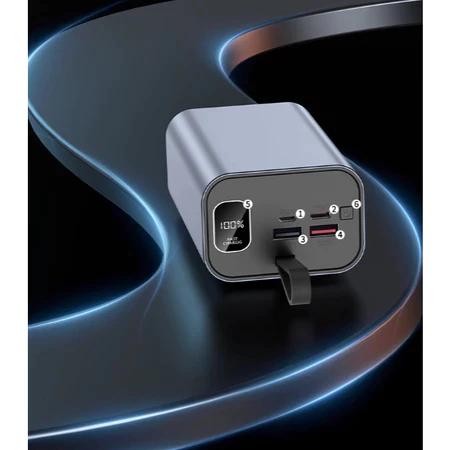 Sạc Dự Phòng 30.000mah | Box Vỏ Nhôm 6 Cell 21700 Có Đèn Pin LED | Hỗ Trợ Sạc Nhanh 22.5W 5
