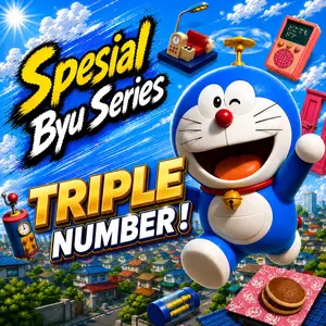 Kartu Koleksi Booster Pack Doraemon! - ByU Spesial 12 Angka Serian Triple