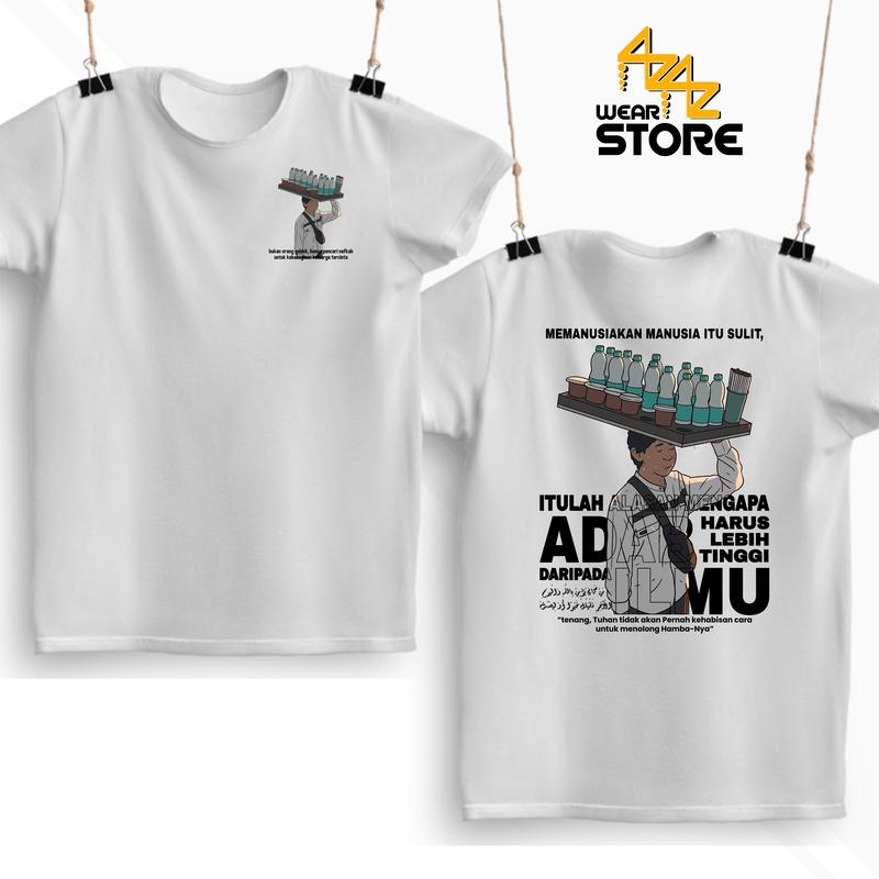 Product Introduction of Baju Kaos Distro Pria Wanita Viral Es Teh Memanusiakan Manusia Katun Hitam Putih Combed Unisex Keren 4