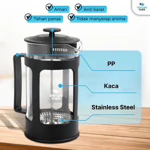 French Press Plunger Coffee Maker Pot  Alat Seduh French Press Kopi Filter