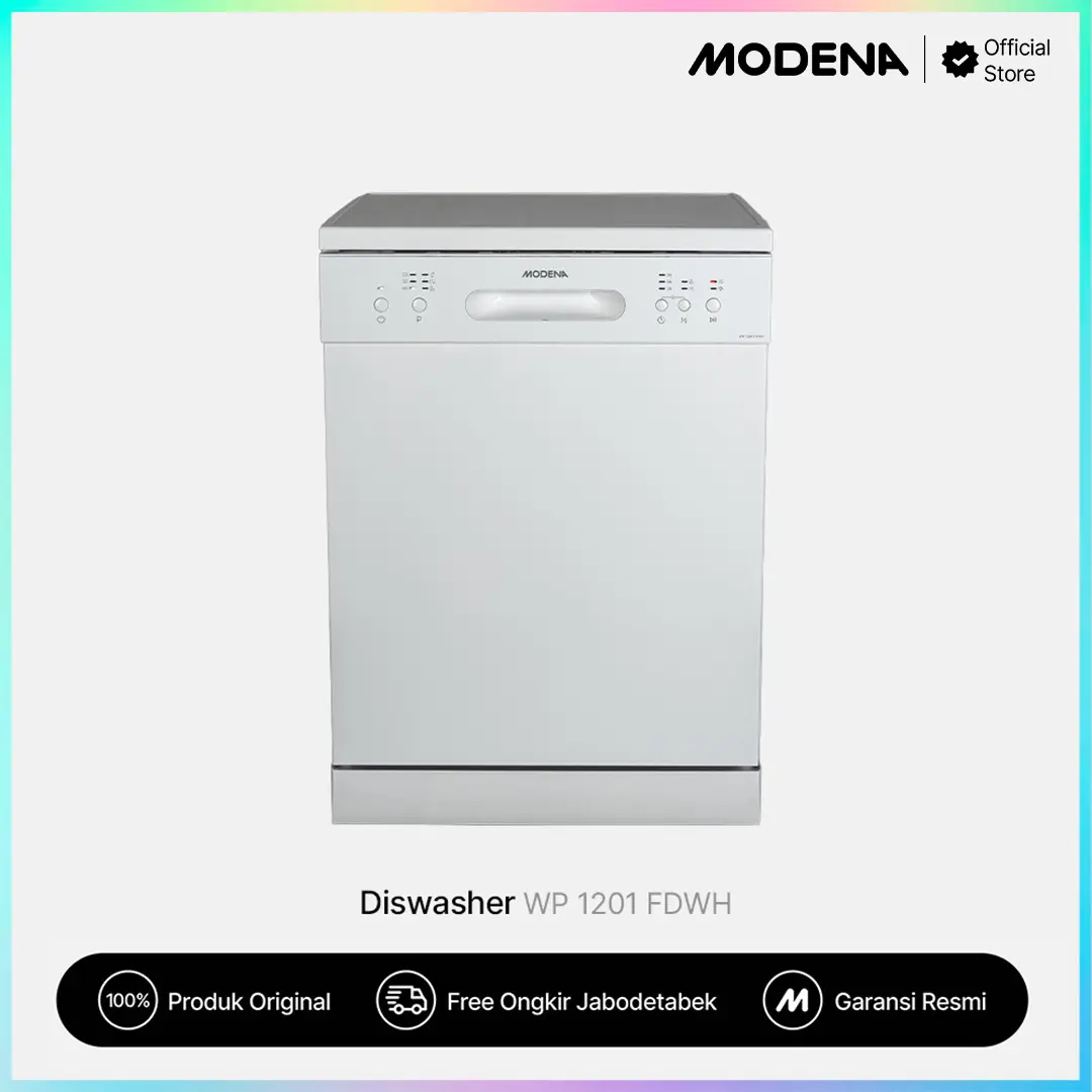 MODENA Freestanding Dishwasher 60cm 12 Place Settings - WP 1201 FDWH