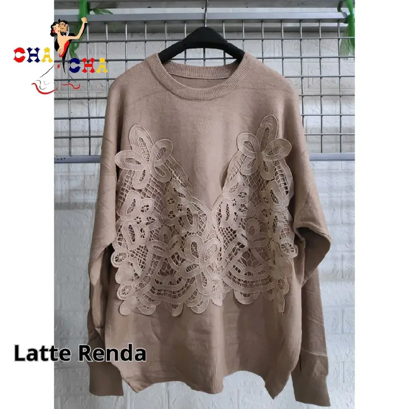 ATASAN RAJUT VARIASI RENDA / ATASAN  IMPORT KNITWEAR CASUAL WANITA 4