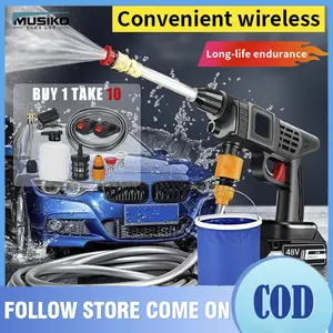 Musiko Baterai 20000mAh Jet Cleaner Portabel Pencuci Mobil/Motor & AC Waterproof IPX5 & 5 Nozzle Set Car Selang Semprot