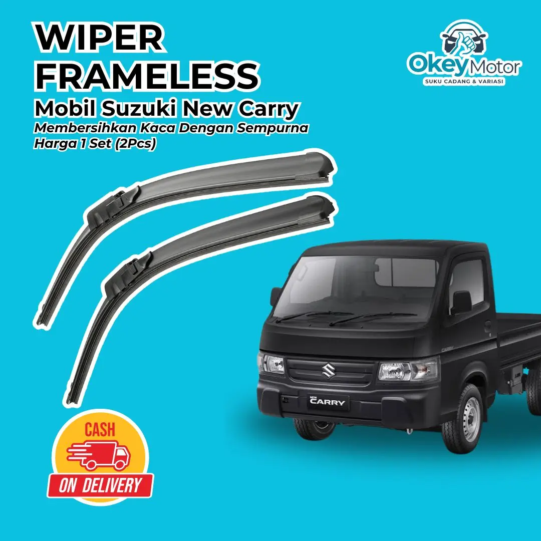 Wiper Mobil Frameless Suzuki New Carry Model Banana Karet 1 Set Kiri dan Kanan Sepasang Pembersih Kaca Depan