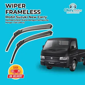 Wiper Mobil Frameless Suzuki New Carry Model Banana Karet 1 Set Kiri dan Kanan Sepasang Pembersih Kaca Depan