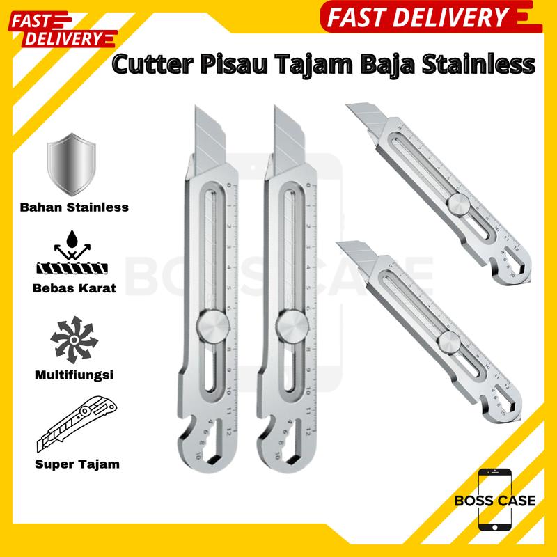 Pisau Cutter Baja Tajam & Kokoh Stainless 9 in 1 Anti Karat Kuat - Shop ...
