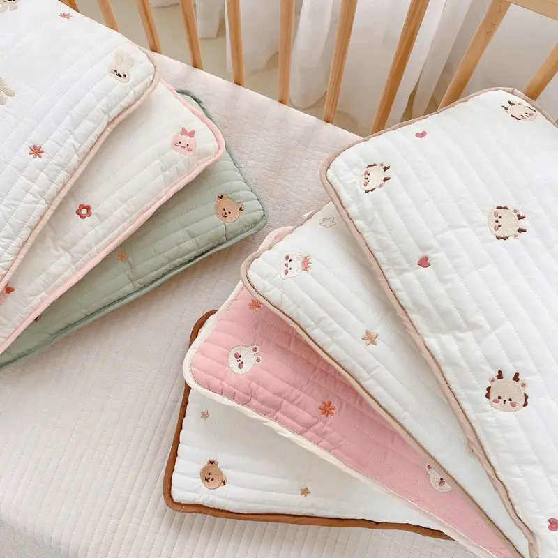 Gối Đầu Điều Hòa Trần Bông MONONA Có Viền Cao Cấp Êm Ái, Gối Thêu Hàn 4 Mùa Thoáng Khí Cho Bé KT 25x45cm 2