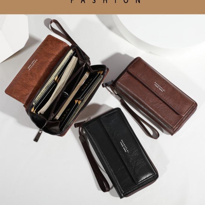 Ví Da PU Dài, Thiết Kế Tinh Tế Cổ Điển Cho Nam, Sức Chứa Lớn, Đa Năng, Ví Đựng Tiền Xu Và Thẻ Gấp Gọn, Ví Đa Năng