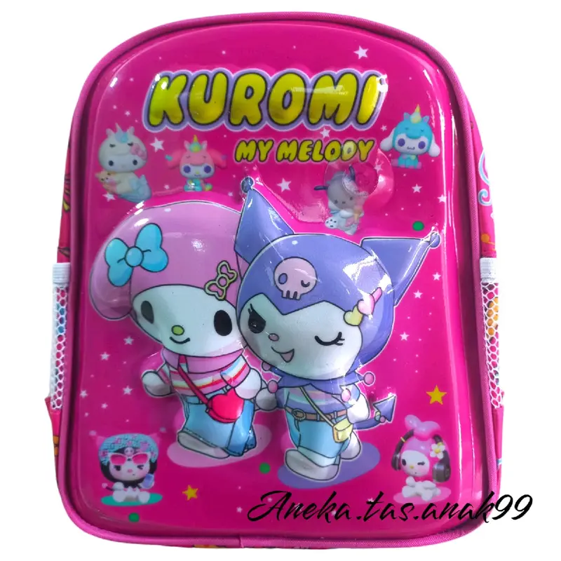Tas Sekolah Anak Perempuan Labubu 3D Karakter Timbul dengan Lampu LED - Kurumi & Melody - Fashion 3